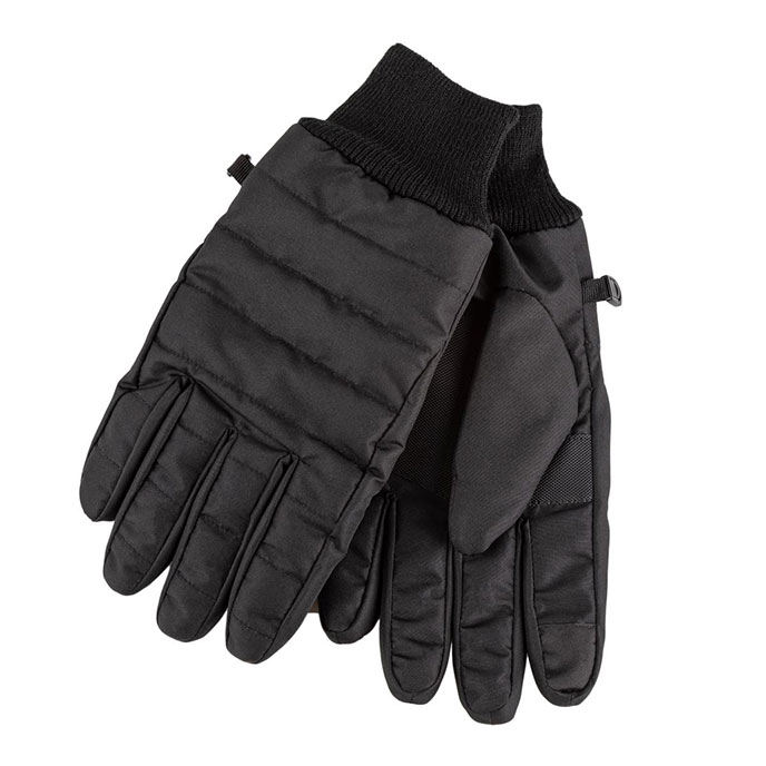 Isotoner® Mens Water Repellent Padded SmarTouch  Glove with Ribbed Cuff Black